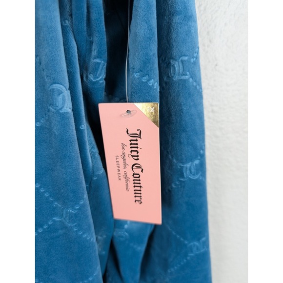 NWT Juciy Couture 1X Short Dress Aqua Velour‎ Flare L Embossed Crowns Scoop Neck - Picture 5 of 9